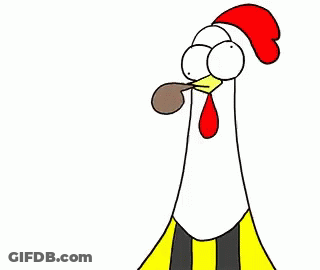 A Cartoon Chicken Is Holding A Yellow Card In Its Hand GIF