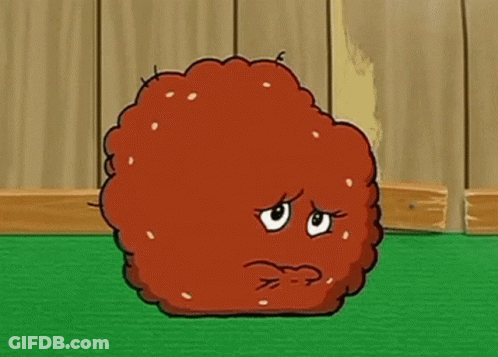 A Cartoon Chicken Nugget With A Sad Look On Its Face GIF