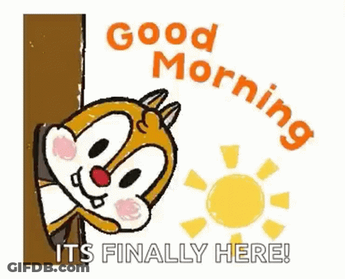 A Cartoon Chipmunk Is Peeking Out From Behind A Tree With The Sun Behind Him . GIF