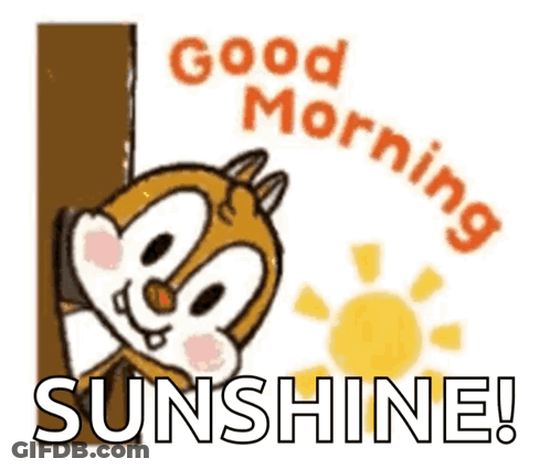 A Cartoon Chipmunk Is Peeking Out From Behind A Wall And Says Good Morning Sunshine . GIF