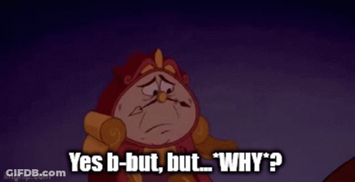 A Cartoon Clock From Beauty And The Beast Is Crying And Asking Why . GIF
