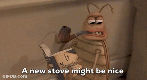 A Cartoon Cockroach Is Reading A Book And Smoking A Pipe GIF