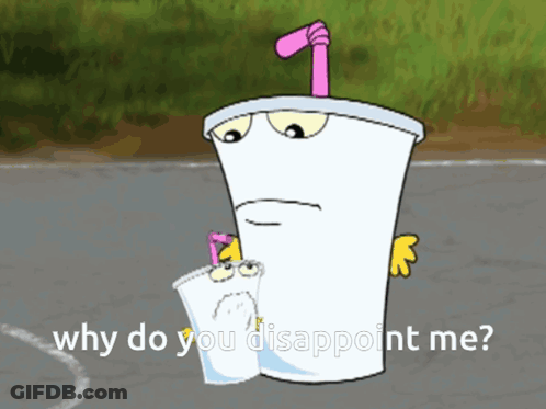 Cartoon Cup With Pink Straw Why Do You Disappoint Me GIF