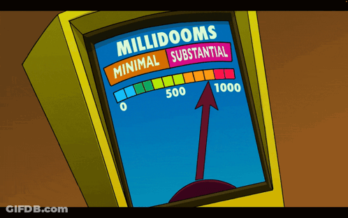 A Cartoon Display That Says Millidooms Minimal Substantial And 1000 GIF
