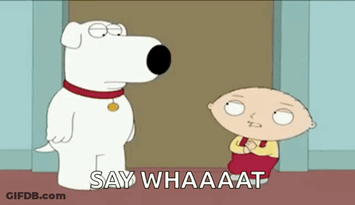 A Cartoon Dog And A Boy Are Standing Next To Each Other And Talking . GIF