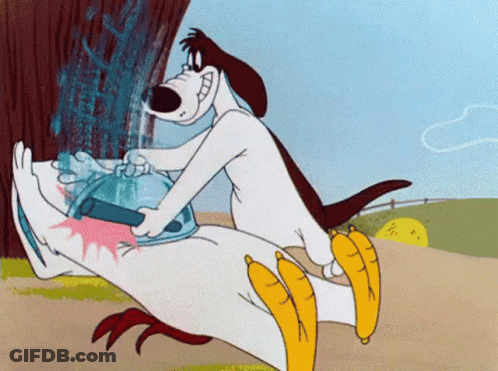 A Cartoon Dog Is Holding A Bottle Of Water GIF
