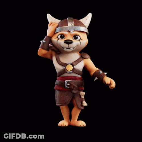 A Cartoon Dog Is Holding A Large Cone On His Shoulder . GIF