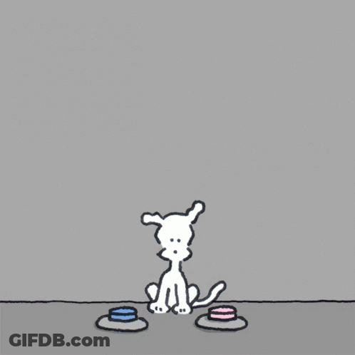 A Cartoon Dog Is Looking At A Sign That Says " Because You Are Beautiful " GIF