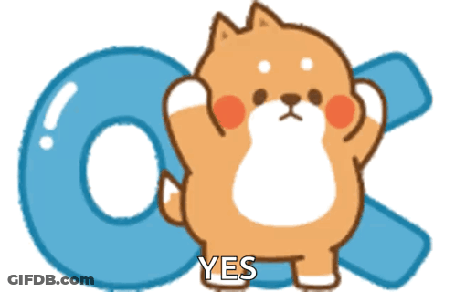 A Cartoon Dog Is Standing In Front Of A Blue Letter C And Says " Yes " GIF