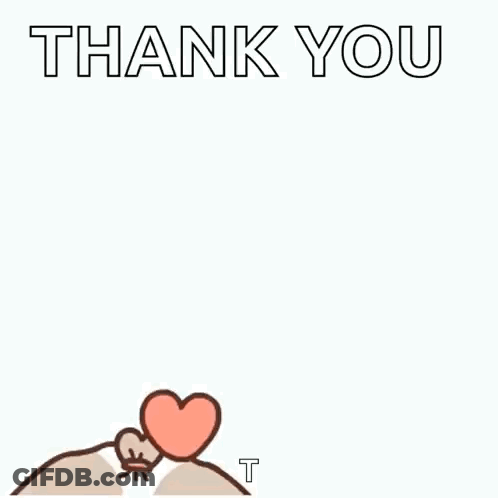 A Cartoon Dog Is Surrounded By Hearts And Says Thank You . GIF