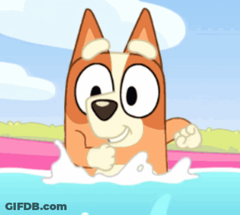 A Cartoon Dog Is Swimming In A Pool GIF