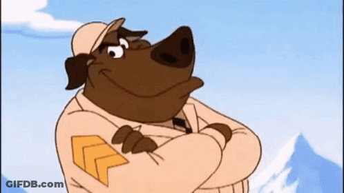 A Cartoon Dog Is Wearing A Hat And A Suit And Says `` Esta Chica Me Llena De Orgullo '' GIF