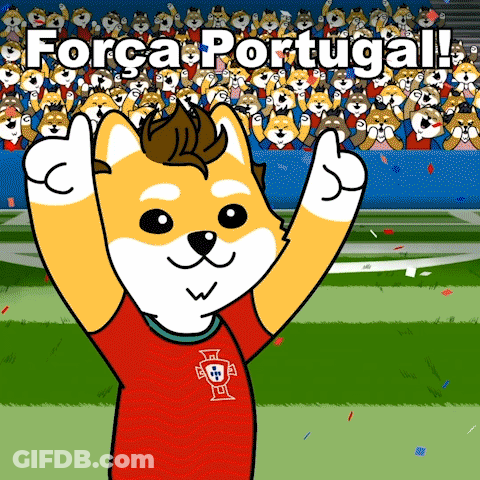 A Cartoon Dog Is Wearing A Portugal Shirt GIF