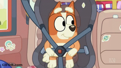 A Cartoon Dog Is Wearing A Seat Belt GIF
