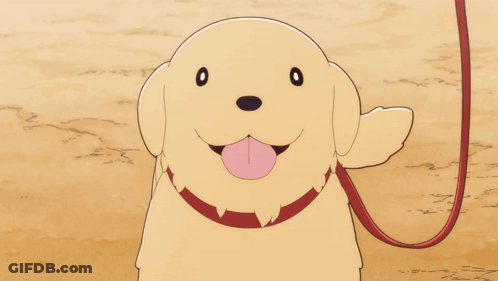 A Cartoon Dog On A Leash With The Letter G On The Ground GIF
