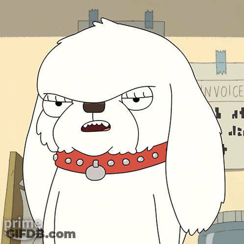 A Cartoon Dog Says Okay Fine In Front Of An Invoice GIF