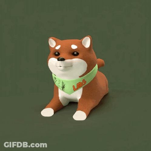 A Cartoon Dog Standing Next To A Cornucopia Of Pumpkins And Nuts GIF