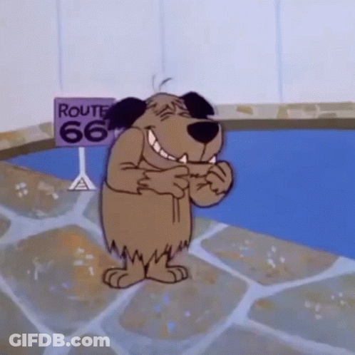 A Cartoon Dog Standing Next To A Route 66 Sign GIF