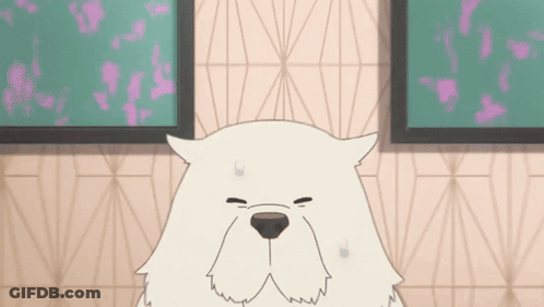 A Cartoon Dog Wearing A Bow Tie Is Standing In Front Of Two Framed Pictures On A Wall GIF