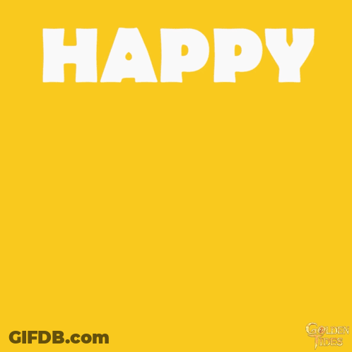 A Cartoon Dog Wearing A Red Bandana With The Word Happy Behind Him GIF