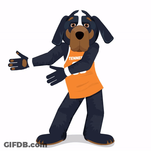 A Cartoon Dog Wearing A Tennessee Jersey GIF