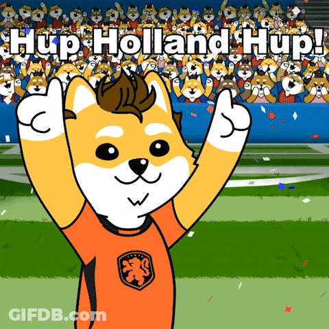 A Cartoon Dog Wearing An Orange Shirt With A Lion On It GIF