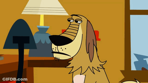 A Cartoon Dog With A Lamp In The Background GIF