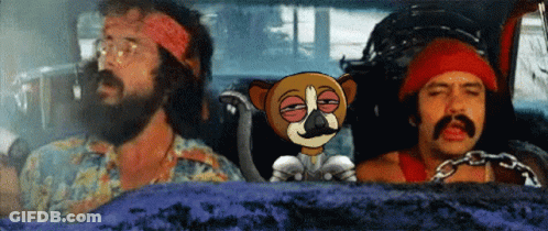 A Cartoon Dog With A Mustache Is Sitting In The Back Seat Of A Car GIF