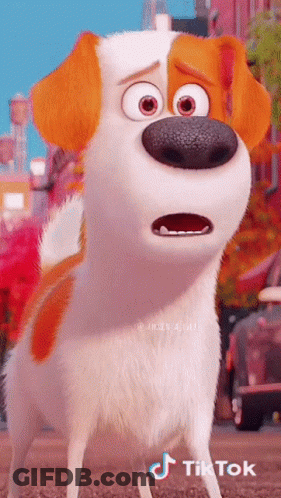 A Cartoon Dog With A Surprised Look On His Face Is On A Tiktok Post GIF