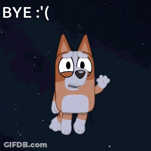 A Cartoon Dog With Tears In His Eyes Is Waving Goodbye . GIF