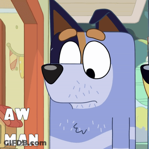 Cartoon Dog With Aww Man Text GIF