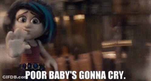 A Cartoon Doll Says Poor Baby 'S Gonna Cry .. GIF