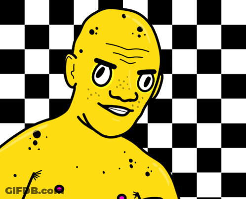 A Cartoon Drawing Of A Bald Man Holding A Roll Of Toilet Paper GIF