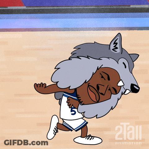 A Cartoon Drawing Of A Basketball Player With The Number 5 On His Jersey GIF