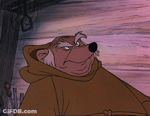 A Cartoon Drawing Of A Bear Wearing A Brown Hooded Cloak GIF