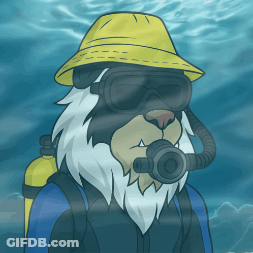 A Cartoon Drawing Of A Bear Wearing A Yellow Hat GIF