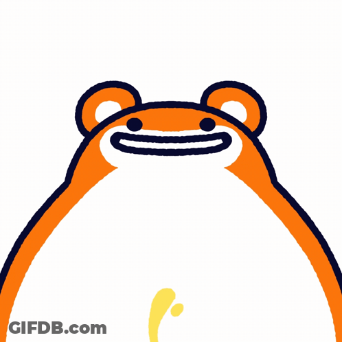 A Cartoon Drawing Of A Bear With A Yellow Splash Coming Out Of It 'S Mouth GIF