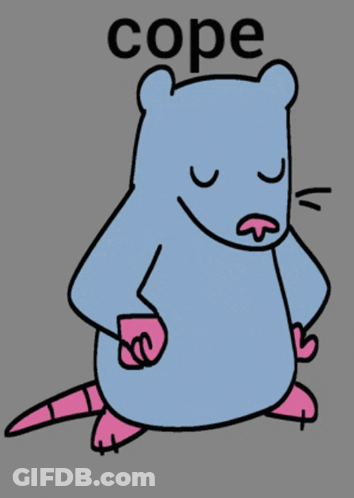 A Cartoon Drawing Of A Bear With The Word Cope Above It GIF
