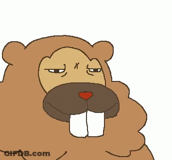 A Cartoon Drawing Of A Beaver Wearing Sunglasses And A Red Heart GIF