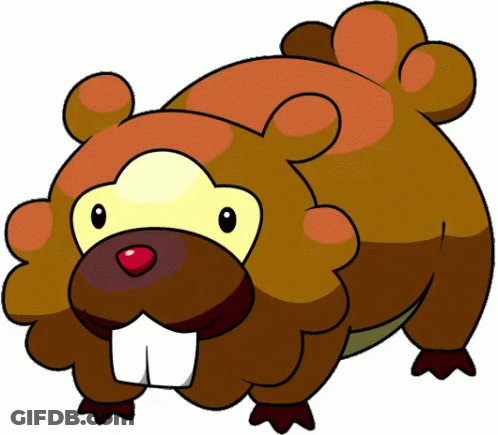 A Cartoon Drawing Of A Beaver With Big Teeth GIF