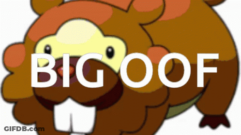A Cartoon Drawing Of A Beaver With The Words Big Oof On It GIF