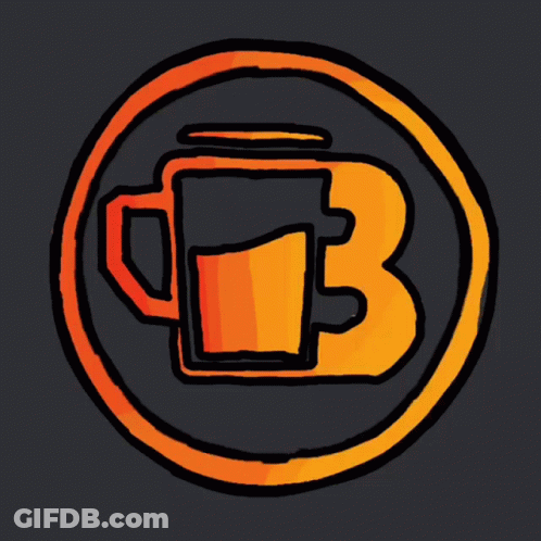 A Cartoon Drawing Of A Beer Mug With The Letter B On It GIF