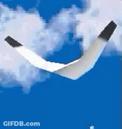 A Cartoon Drawing Of A Bird Flying In The Sky With Clouds . GIF