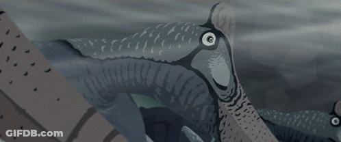 A Cartoon Drawing Of A Bird With A Big Eye GIF