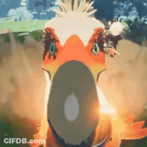 A Cartoon Drawing Of A Bird With A Feathered Head GIF