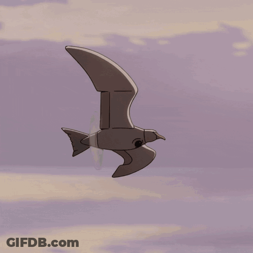 A Cartoon Drawing Of A Bird With A Large Beak GIF