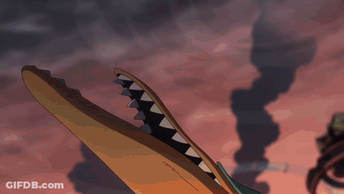 A Cartoon Drawing Of A Bird With A Large Mouth And Sharp Teeth GIF