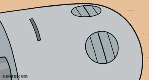 A Cartoon Drawing Of A Black Box With A Yellow Circle On Top GIF