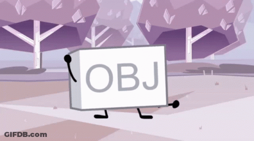 A Cartoon Drawing Of A Block With The Word Obj On It GIF
