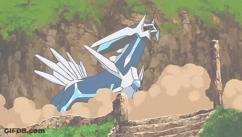 A Cartoon Drawing Of A Blue And White Dragon With A Fireball In Its Mouth GIF